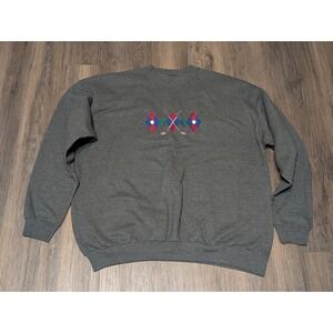 MC Sport Golf Embroidered Sweatshirt Mens Extra Large Gray Argyle Golfcore